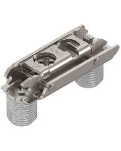 Blum CLIP Cam Adjustable In-Line Mounting Plate | 0mm | Stamped | ∅10mm Press-In Dowels | Nickel | 177H3100