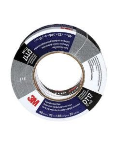 3M DT17 076308-98121-1 Super-Duty Duct Tape, 32 m L x 48 mm W x 17 mil THK, Natural Rubber Adhesive, Polyethylene Backing, Black, 24/Box