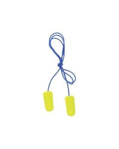 3M E-A-Rsoft™ Yellow Neons™ 311-1250 Polyurethane Foam Corded Earplugs, Regular, 33 dB, Yellow