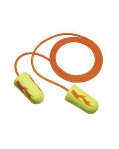 3M E-A-Rsoft™ Yellow Neon Blasts™ 311-1252 Polyurethane Foam Corded Earplugs, One Size Fits Most, 33 dB, Yellow