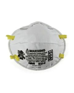 3M 8210 Polyester Unvalved Particulate Respirator, Standard, N95 Filter Class, Dual Braided Comfort Strap, White