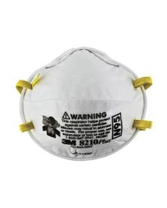 3M 8210Plus Polyester Unvalved Particulate Respirator, Standard, N95 Filter Class, Dual Braided Comfort Strap, White