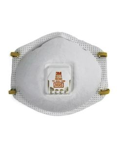 3M 8511 Polyester Particulate Respirator with Valve, Standard, N95 Filter Class, Dual Braided Comfort Strap, White