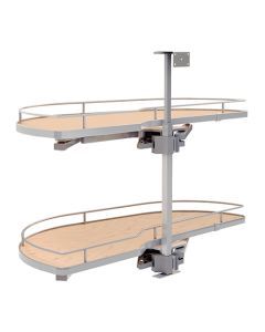 Rev-A-Shelf 587 Girasolo Blind Corner Optimizer | Left Door/Blind Right | 38-13/32" W x 18-15/32" D x 24-1/2" H | Chrome Frame/Maple Shelf | 587-18-LMP