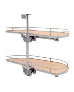 Rev-A-Shelf 587 Girasolo Blind Corner Optimizer | Right Door/Blind Left | 38-13/32" W x 18-15/32" D x 24-1/2" H | Chrome Frame/Maple Shelf | 587-18-RMP