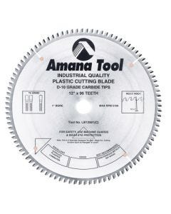 Amana Tool LB12961 Circular Saw Blade, 12 in Dia, 1 in Bore, 96-Teeth, Carbide Tip Cutting Edge