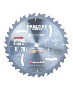 Amana Tool Electro-Blu™ Prestige™ RB1020C Ripping Circular Saw Blade, 10 in Dia, 5/8 in Bore, 20-Teeth, Carbide Tip Cutting Edge