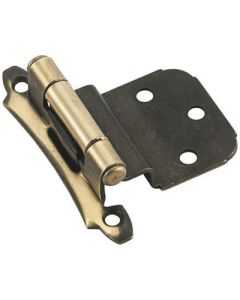 Amerock BP7928AE Steel Hinge, Self-Close, 3/8 in Inset Overlay, Antique Brass