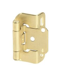 Amerock D75503 Steel Partial Wrap Hinge, Self-Close, 1/2 in Overlay, Bright Brass