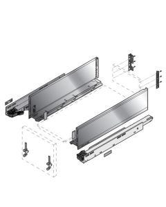 Blum LEGRABOX BLUMOTION Kit | Soft Close, 22", Full Ext, 170lb | K Height (5-1/16") | Brushed Stainless Steel | 773K55S0I