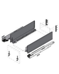 Blum LEGRABOX BLUMOTION Kit | Soft Close, 22", Full Ext, 170lb | K Height (5-1/16") | Orion Gray | 773K55S0S