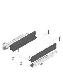 Blum LEGRABOX BLUMOTION Kit | Soft Close, 22", Full Ext, 125lb | N Height (2-5/8") | Orion Gray | 770N55S0S