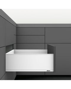 Blum LEGRABOX BLUMOTION Kit | Soft Close, 11", Full Ext, 125lb | C Height (7") | Silk White |770C27S0S