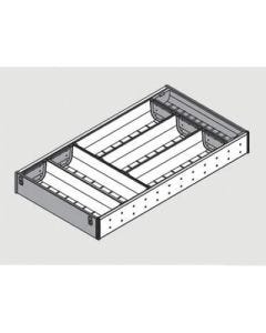 Blum ORGA-LINE ZHI.533BI3A Nylon/Stainless Steel Rectangle 3-Tier Cutlery Drawer Insert Set, 6-Compartment, 512 mm W x 11-1/4 in D x 2-5/8 in H, Dust Gray