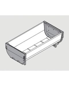 Blum ORGA-LINE ZSI.020SI IG/G Stainless Steel Double Tray, 1-Shelf, 7 in L x 3-7/16 in W x 2-3/8 in H, Dust Gray, For TANDEM and TANDEMBOX Drawer Systems