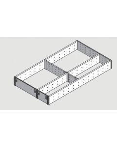 Blum ORGA-LINE ZSI.550FI3 Stainless Steel Rectangle 1-Tier Utensil Drawer Organizer Insert, 4-Compartment, 524 mm W x 11-7/16 in D x 2-1/2 in H, Dust Gray