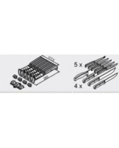 Blum ZSZ.02M0 Nylon/Stainless Steel Knife Holder, 2-3/16 in H x 7-1/8 in W x 11 in D, Dust Gray