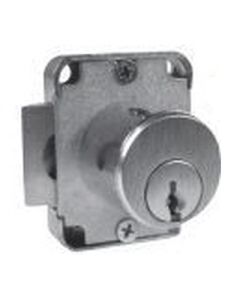 CompX National C8139-KD-26D Pin Tumbler Spring Bolt Door Lock, Keyed Different, Brushed Chrome, 57/64 in Mounting Hole