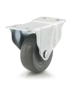 DH Casters C-GD Zinc-Plated Steel General-Duty Rigid Caster, 90 lb, 2 in Dia, Rubber Wheel, Gray