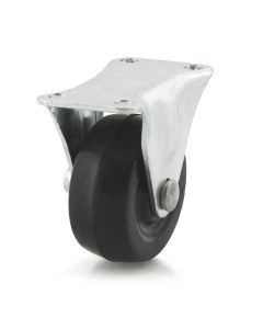 DH Casters C-GD Zinc-Plated Steel General-Duty Rigid Caster, 125 lb, 2 in Dia, Hard Rubber Wheel, Black