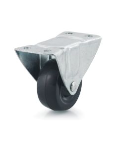 DH Casters C-GD Zinc-Plated Steel General-Duty Rigid Caster, 200 lb, 2-1/2 in Dia, Hard Rubber Wheel, Black