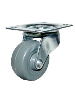 DH Casters C-GD Zinc-Plated Steel General-Duty Swivel Caster, 900 lb, 2-1/2 in Dia, Rubber Wheel, Gray