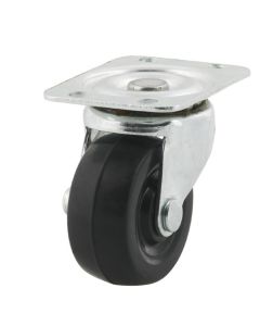 DH Casters C-GD Zinc-Plated Steel General-Duty Swivel Caster, 100 lb, 2-1/2 in Dia, Soft Rubber Wheel