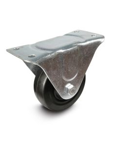 DH Casters C-GD Zinc-Plated Steel General-Duty Rigid Caster, 300 lb, 4 in Dia, Hard Rubber Wheel, Black