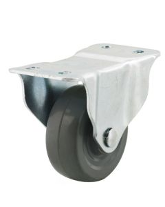 DH Casters C-GD Zinc-Plated Steel General-Duty Rigid Caster, 90 lb, 2-1/2 in Dia, Rubber Wheel, Gray