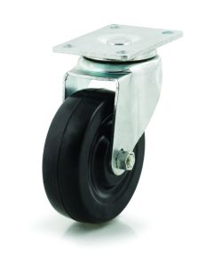 DH Casters C-LM Zinc-Plated Steel Light Medium-Duty Swivel Caster, 265 lb, 4 in Dia, Rubber Wheel