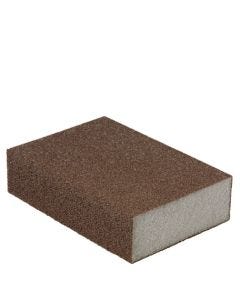 SurfPrep BG180 Aluminum Oxide Standard Sanding Block, 3-3/4 in L x 2-3/4 in W x 1 in THK, 180 Grit, Super Fine, Brown