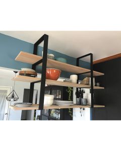 Federal Brace 40060 Metal Universal Shelf System, 2 in W x 12-1/2 in D x 29 in H, Black