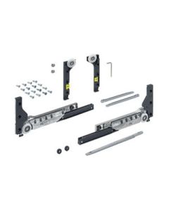 Hettich 9156338 Metal/Plastic SlideLine-M Door Fitting Set, 30 kg, Black/Silver, For 450 mm Aluminum Framed Wood Door