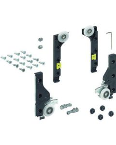 Hettich 9156339 SlideLine-M Door Fitting Set, 30 kg, For 300 mm Aluminum Framed Wood Door