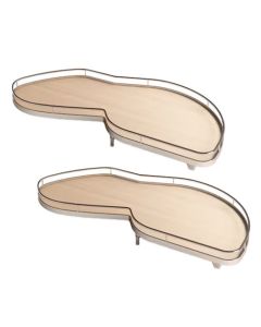 Kesseböhmer LeMans II Blind Corner Organizer | Left Hand Door | 2-Shelf ARENA classic | 32-1/4" W | 16-1/2 - 18-1/4" Opening | Champagne/Maple | 2503670103