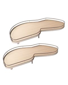 Kesseböhmer LeMans II Blind Corner Organizer | Right Hand Door | 2-Shelf ARENA classic | 36-1/4" W | 18-3/8 - 22-1/8" Opening | Champagne/Maple | 2503700103