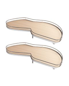 Kesseböhmer LeMans II Blind Corner Organizer | Left Hand Door | 2-Shelf ARENA classic | 36-1/4" W | 18-3/8 - 22-1/8" Opening | Chrome/Maple | 2503870005