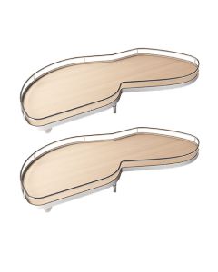 Kesseböhmer LeMans II Blind Corner Organizer | Right Hand Door | 2-Shelf ARENA classic | 36-1/4" W | 18-3/8 - 22-1/8" Opening | Chrome/Maple | 2503880005