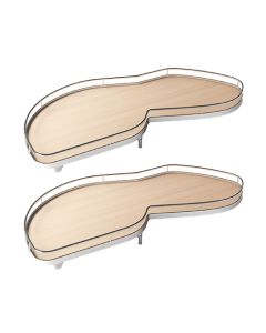 Kesseböhmer LeMans II Blind Corner Organizer | Right Hand Door | 2-Shelf ARENA classic | 30-3/4" W | 14-1/4 - 16-3/8" Opening | Champagne/Maple | 2507500103
