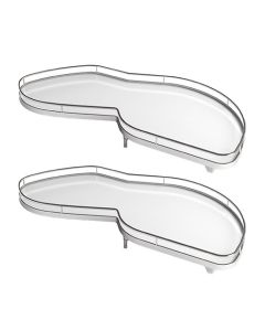 Kesseböhmer LeMans II Blind Corner Organizer | Left Hand Door | 2-Shelf ARENA classic | 30-3/4" W | 14-1/4 - 16-3/8" Opening | Chrome/White | 2507510005