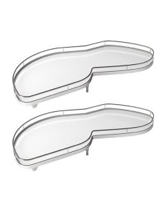 Kesseböhmer LeMans II Blind Corner Organizer | Right Hand Door | 2-Shelf ARENA classic | 30-3/4" W | 14-1/4 - 16-3/8" Opening | Chrome/White | 2507520005