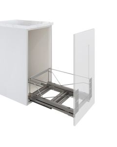 Kesseböhmer Double Waste Bin Pullout Frame | 15-1/4" W x 22" D x 10" H | Silver | 2506560102