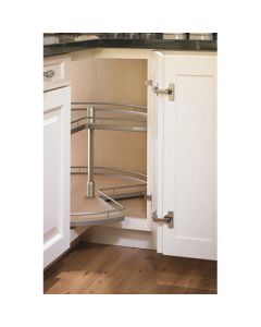 Kesseböhmer Corner Susan | Kidney Shaped | 32" Dia | 2-Shelf ARENA style | Chrome Frame/Anthracite Shelf | 2850500005