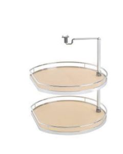 Kesseböhmer Twister Set | D Shaped | 19-5/8" Dia | Chrome Frame/Anthracite Shelf
