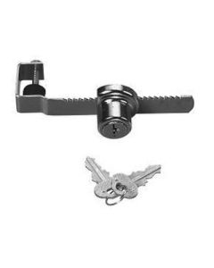 Knape & Vogt 963KA 440 CHR Steel Adjustable Ratchet Sliding Door Lock, Alike 440 Key, Chrome, 1/4 in Door