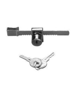 Knape & Vogt 965KA 50 NP Steel Adjustable Sliding Door Lock, Alike 50 Key, Polished Nickel, 1/4 in Door