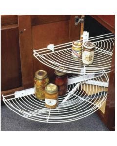 Knape & Vogt Steel Glide-Out Half Moon-Shaped Wire Lazy Susan