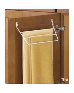 Knape & Vogt TB-W Wire Door-Mount Towel Bar, 12-7/16 in L x 3-3/8 in D x 5-1/2 in H, White