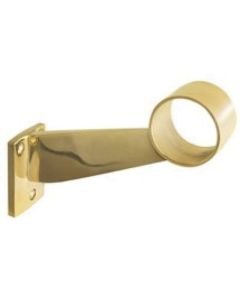 Lavi Industries 400 Brass Contemporary Footrail Bracket, 2-7/8 in W, Polished, For 2 in Tube