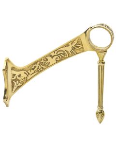 Lavi Industries 400 Brass Victorian Footrail Bracket, 4-11/16 in W, Polished, For 2 in Tube